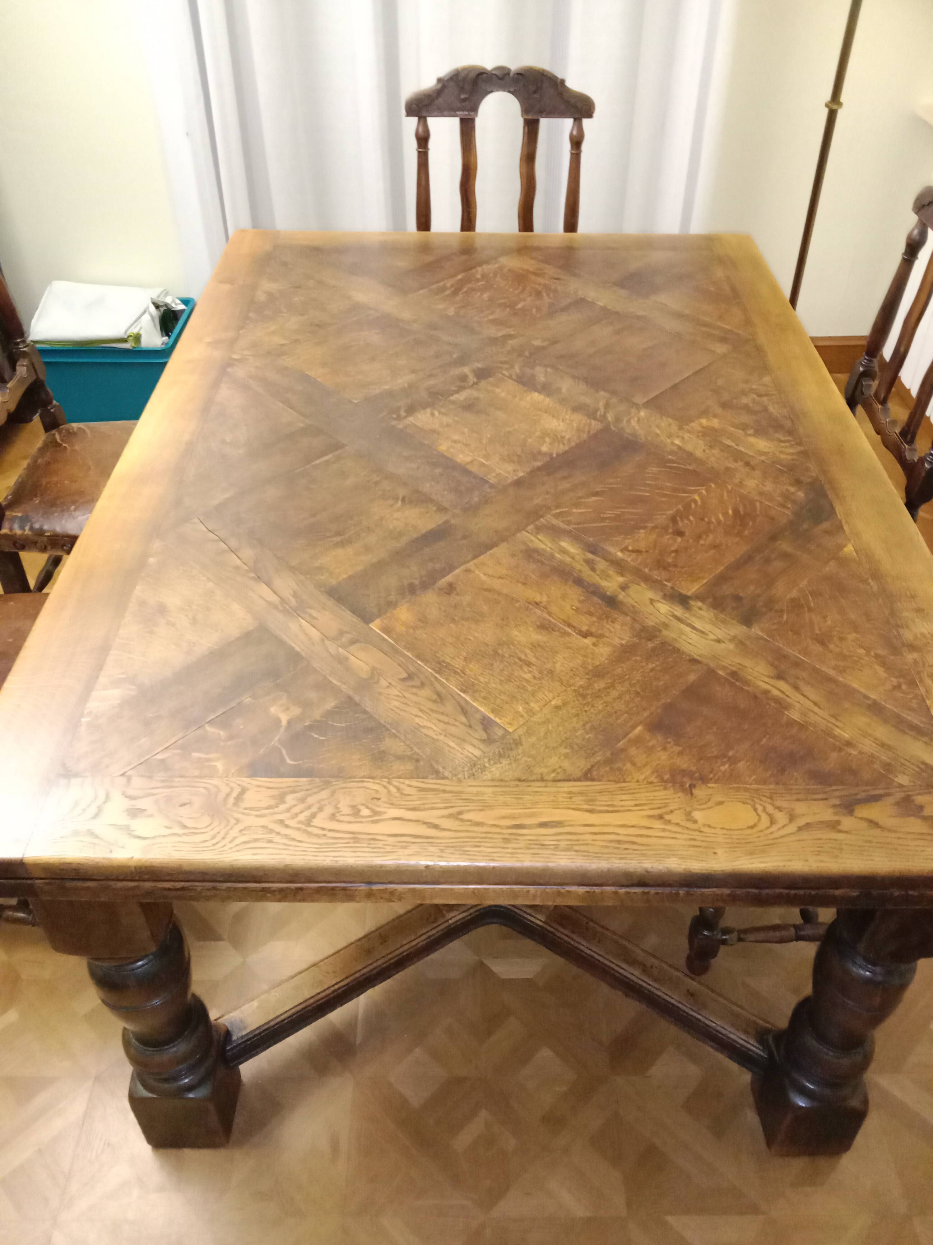 Solid oak dining table