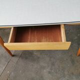 Vintage table in formica and wood, compass leg