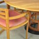 Exceptional fruitwood dining table set in art deco style, 1980s