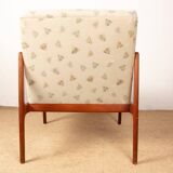 Pair of Scandinavian armchairs in teak and new fabric, 1960.