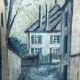 Tableau sans cadre Huile sur toile Signé JP Salaun 65 ruelle de village