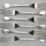 Set of 6 Christofle Marly table forks in near-new condition, 20.5 cm.