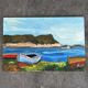 Suite de 3 huiles sur panneaux - paysages marins