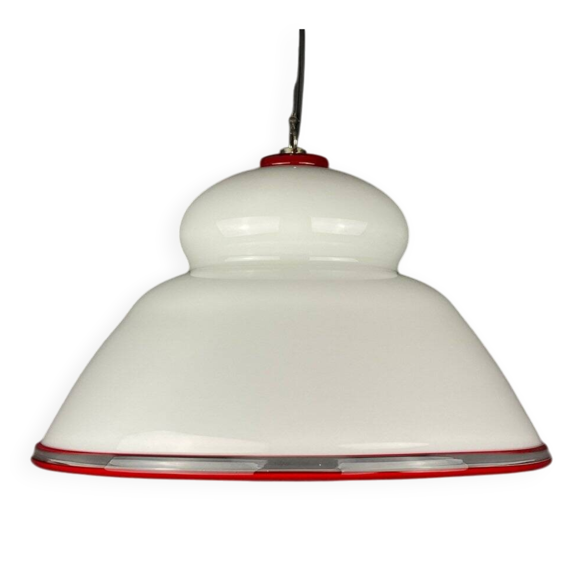 White Murano Suspension Lamp, Italy, 1970s