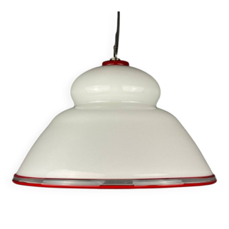 White Murano Suspension Lamp, Italy, 1970s