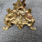 Paire de candélabres en bronze doré de style Rocaille - 4 bras de lumière