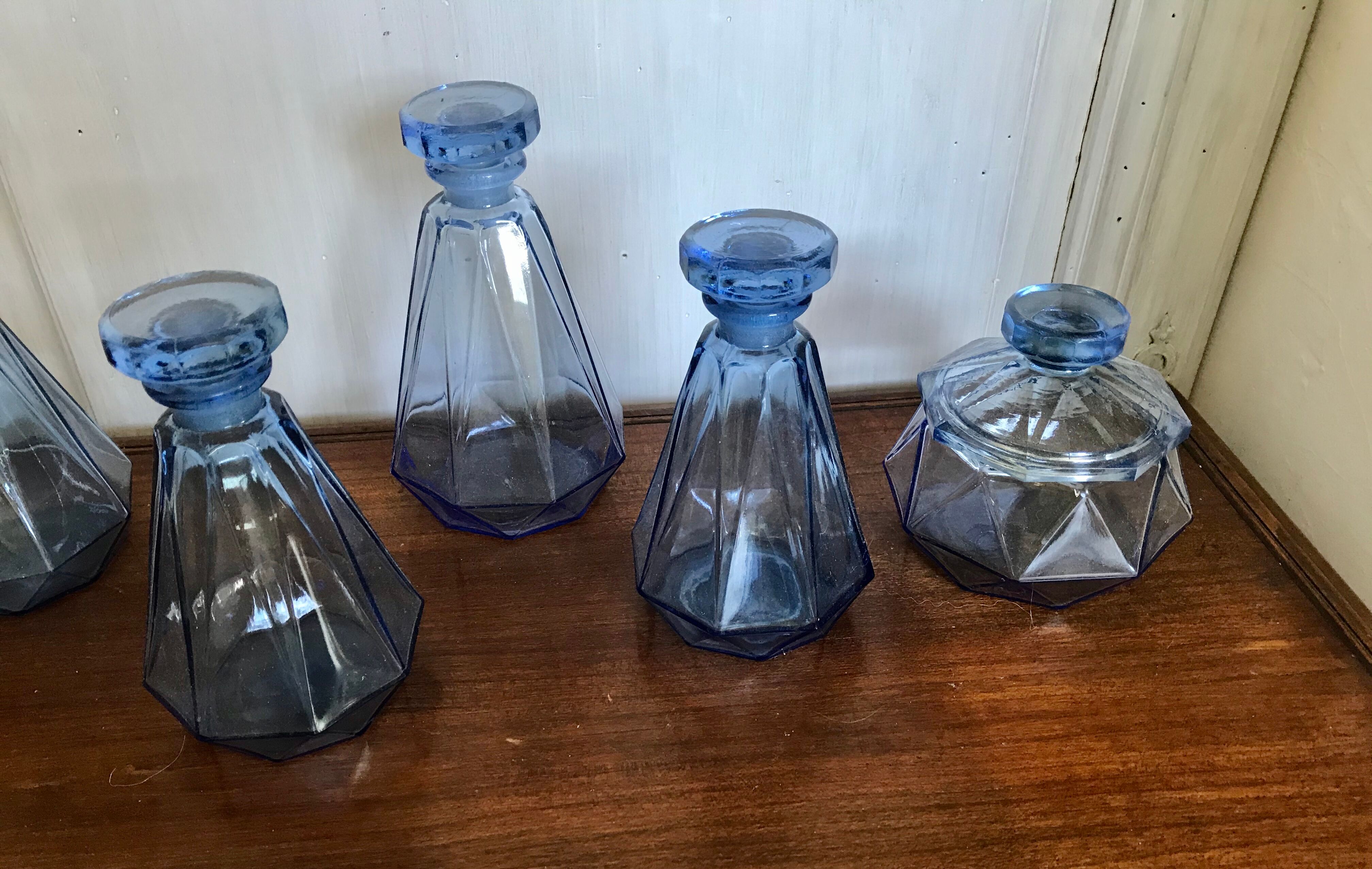 Art deco bathroom bottles