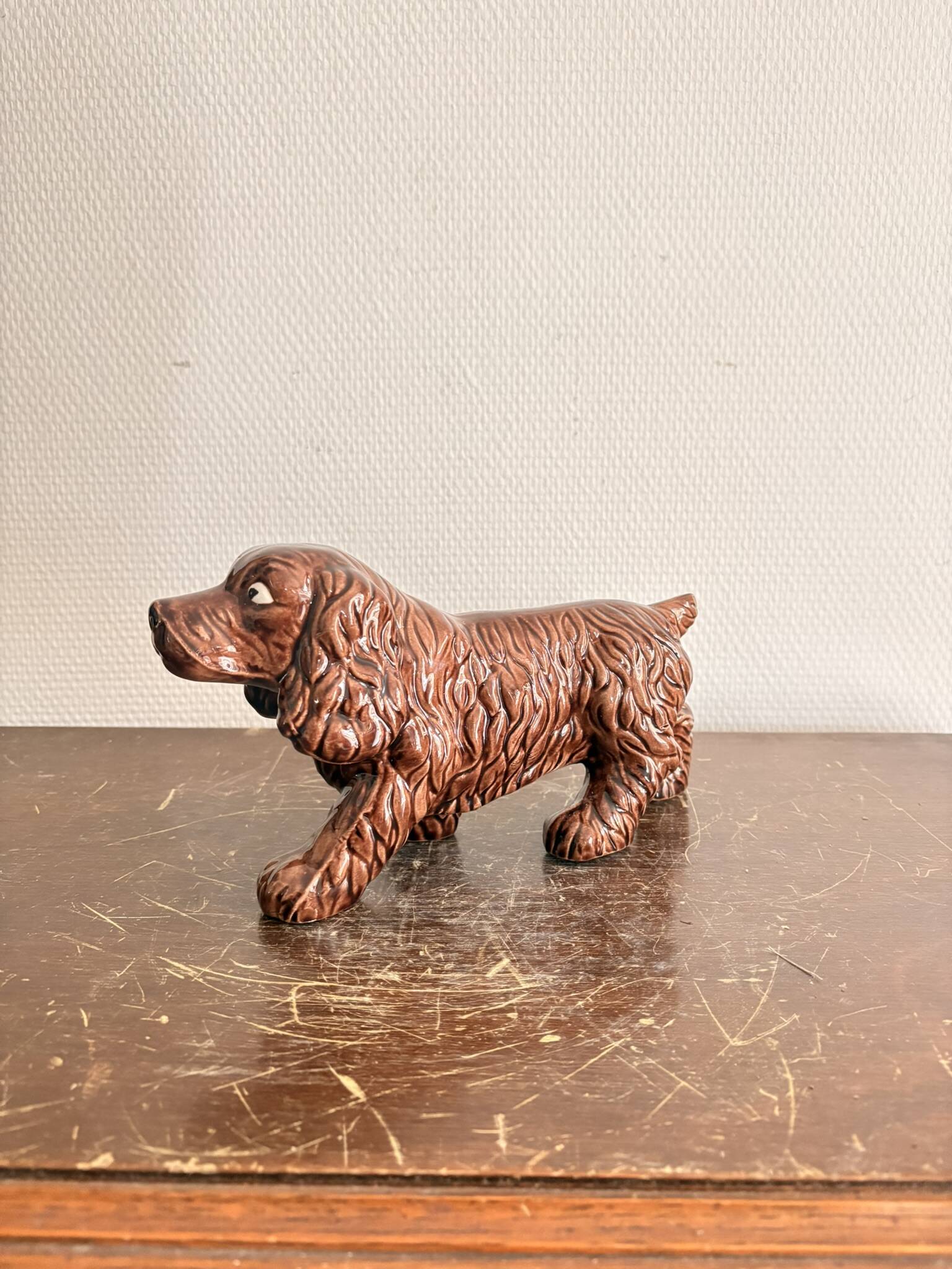 Ceramic Sculpture Cocker Spaniel 1950 1970