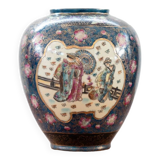 Antique Japanese porcelain vases, Meiji period, 19th century, oriental porcelain art, in