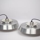 Pair of 2 Danish vintage Nova pendant lamps by Jo Hammerborg, Fog og Morup
