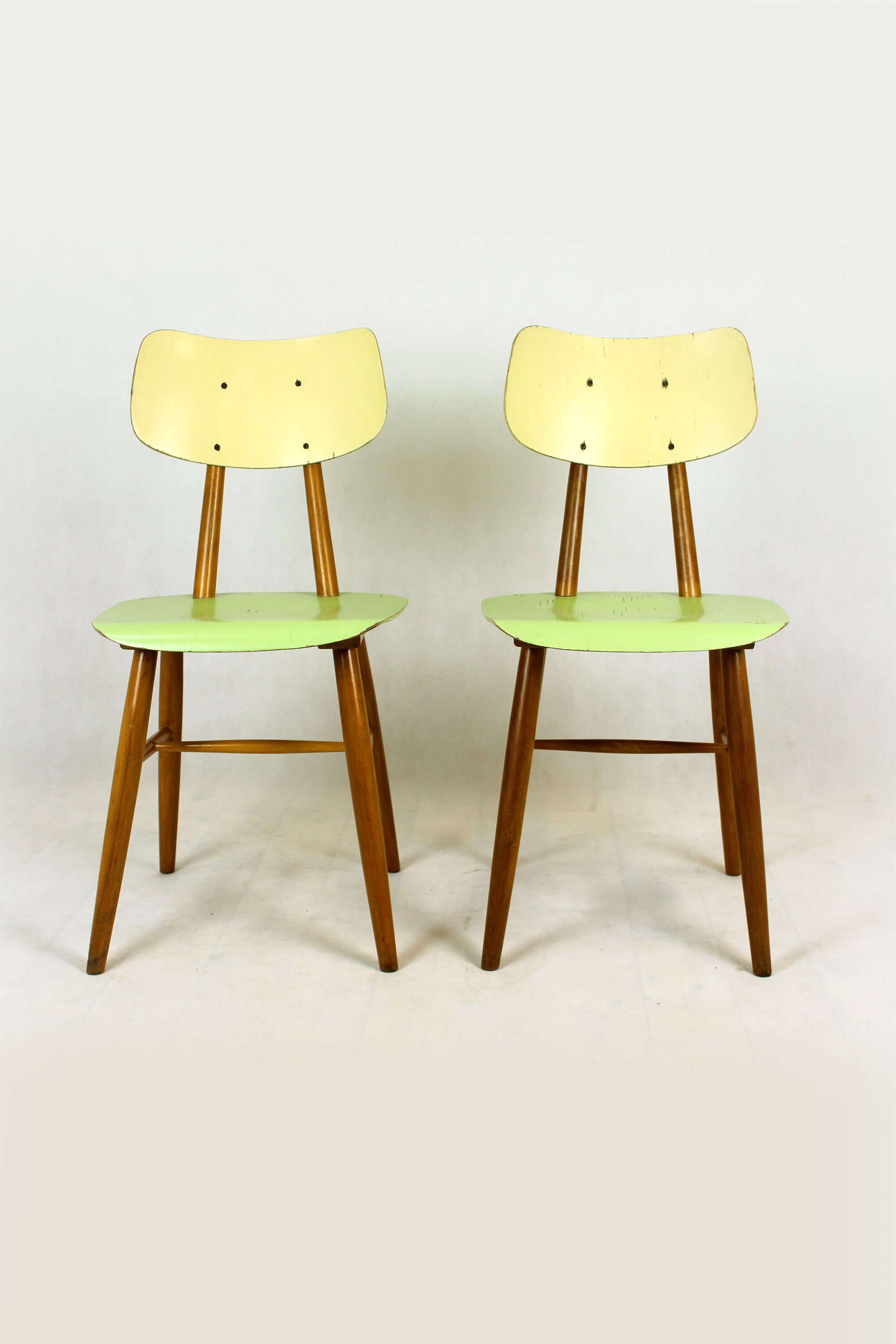Set of 2 vintage wooden chairs from TON, 1960s