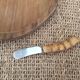 Wooden butter dish and knife