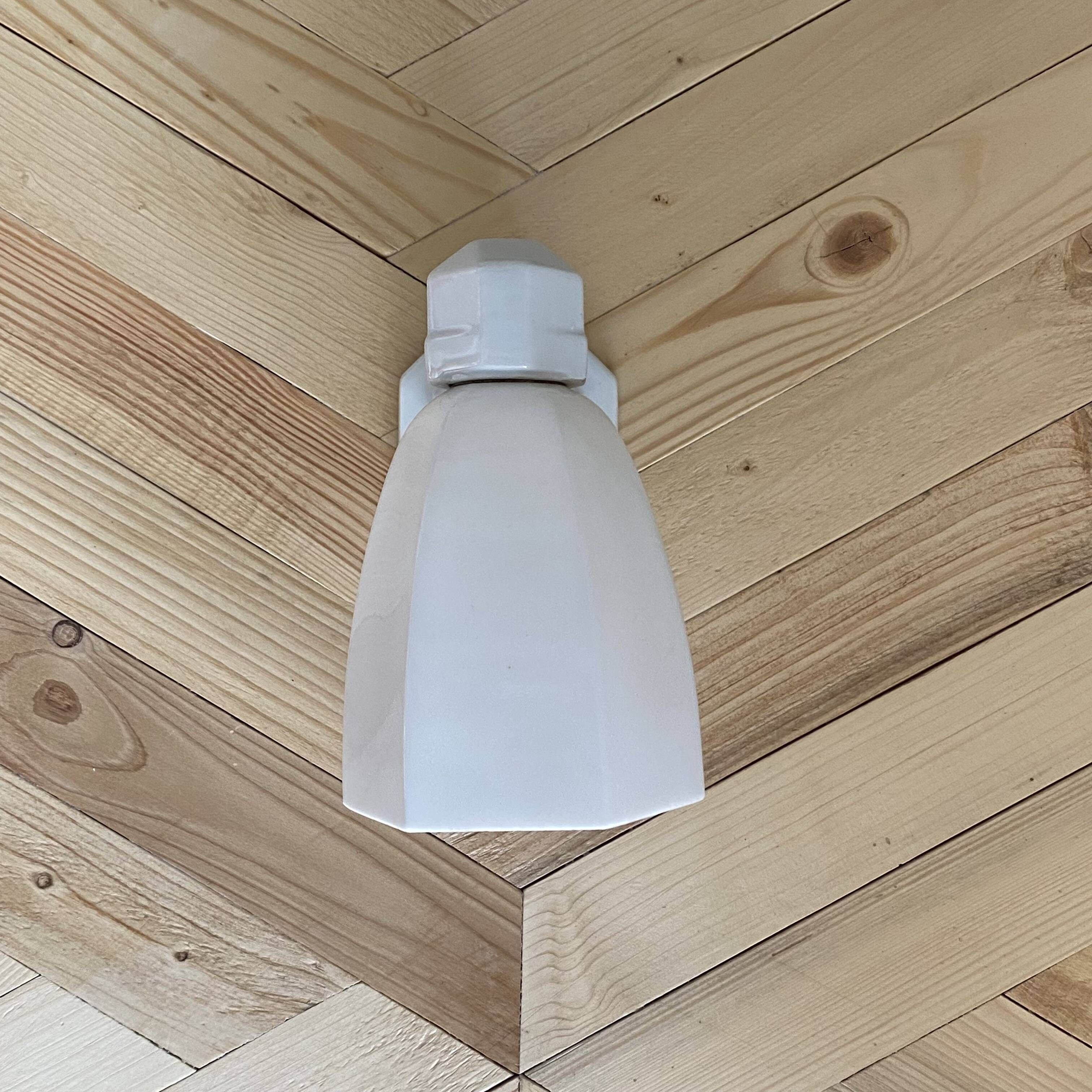 Swan neck wall lamp porcelain ceramic tulip opaline glass