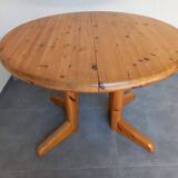 Round pine table, Denmark, 1980s