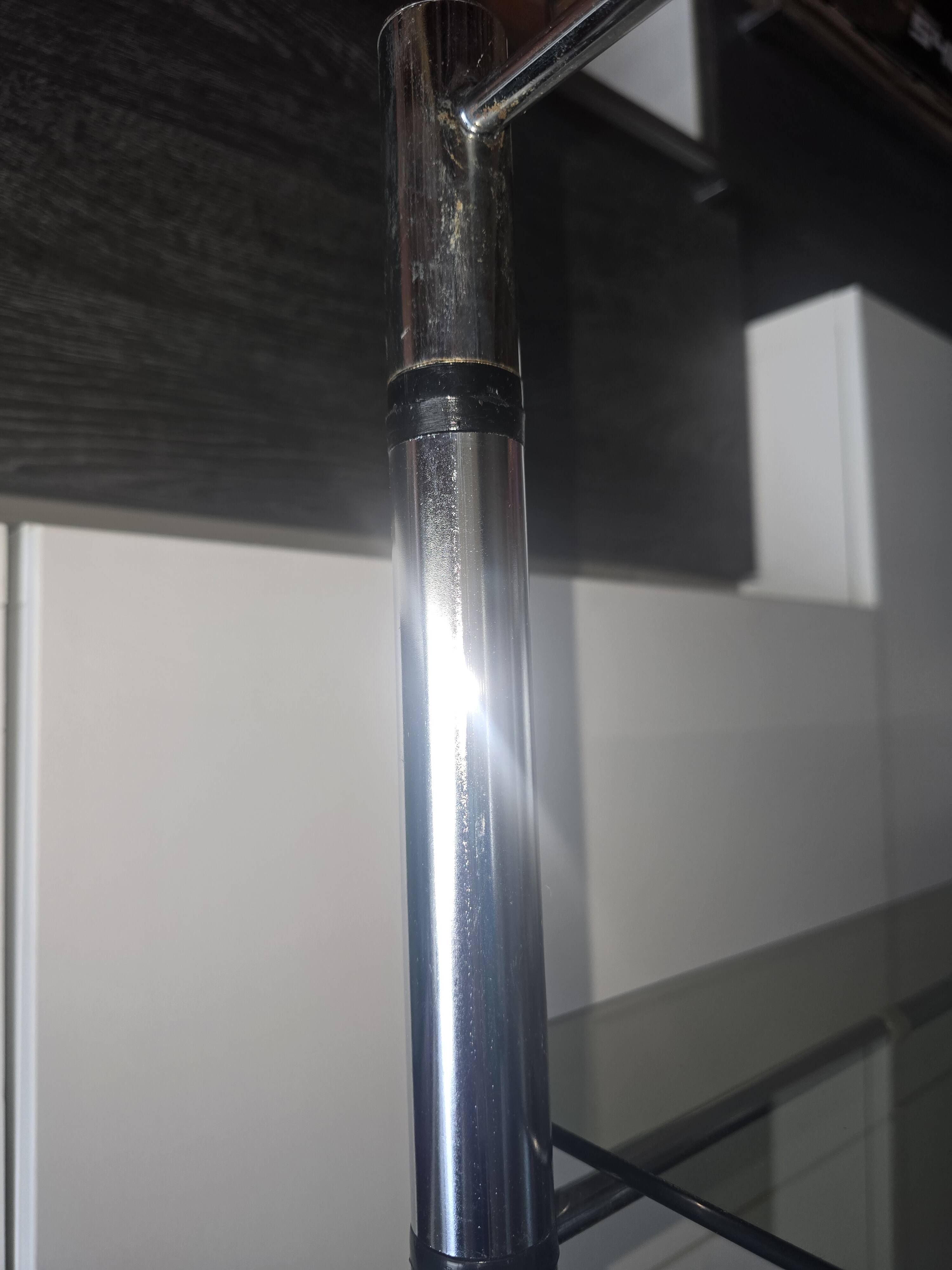 Large vintage double bookshelf from the 70s with chrome and smoked glass.