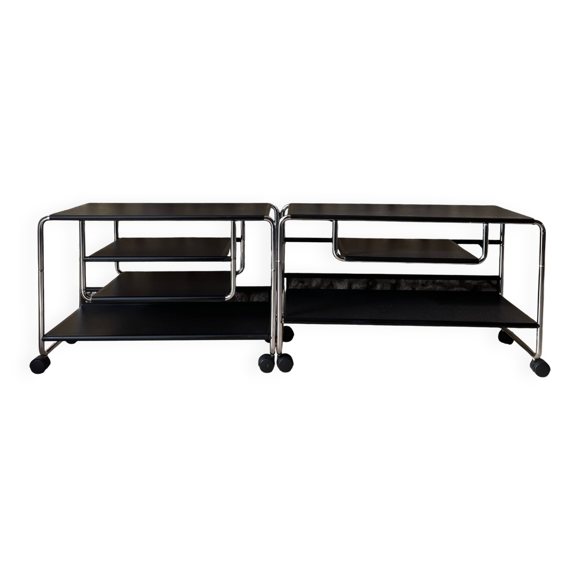 Occasional furniture / hi-fi furniture on chrome metal wheels – Habitat