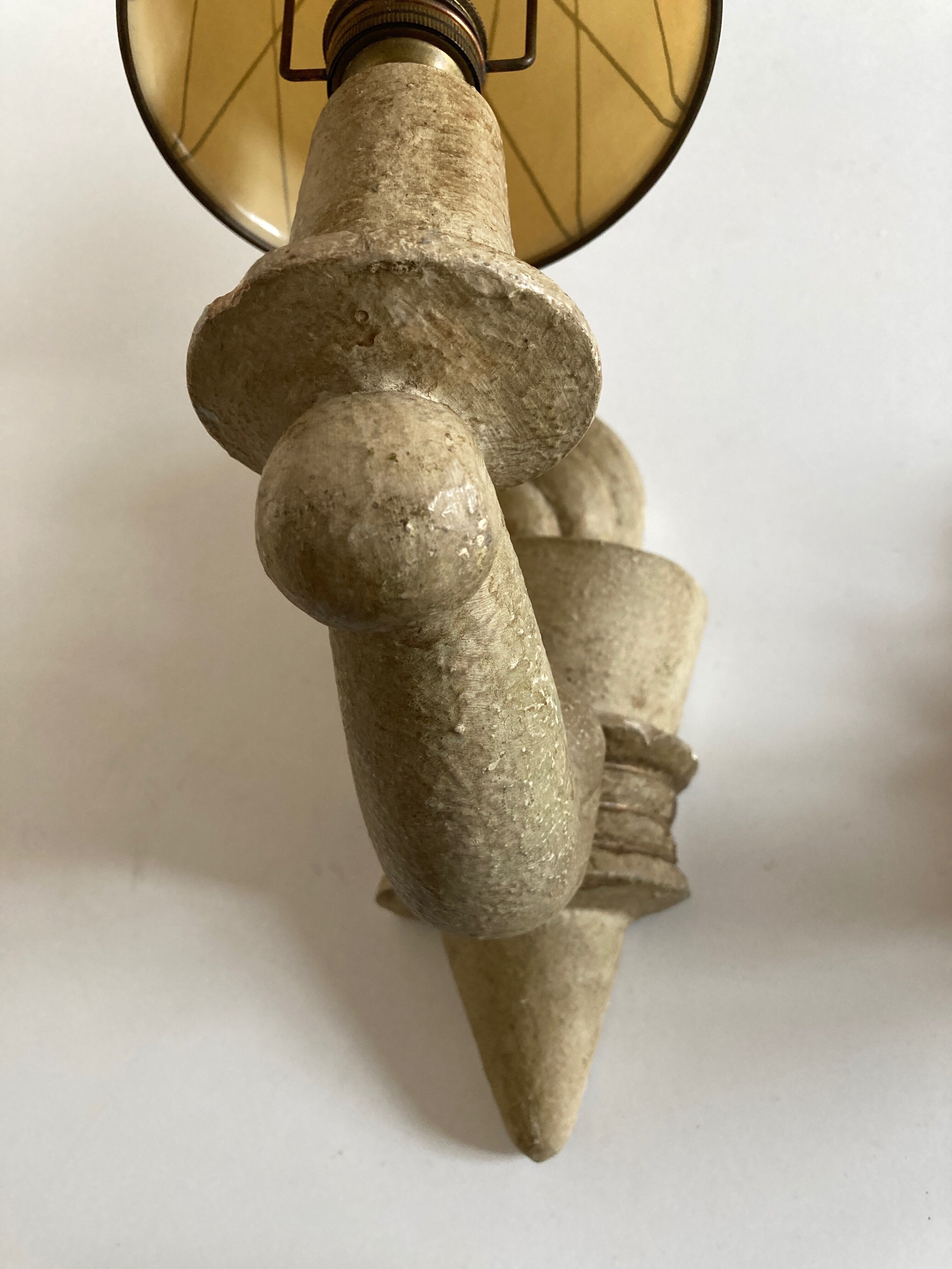 Pair of Arlus torchlight wall light in art deco plaster 1950