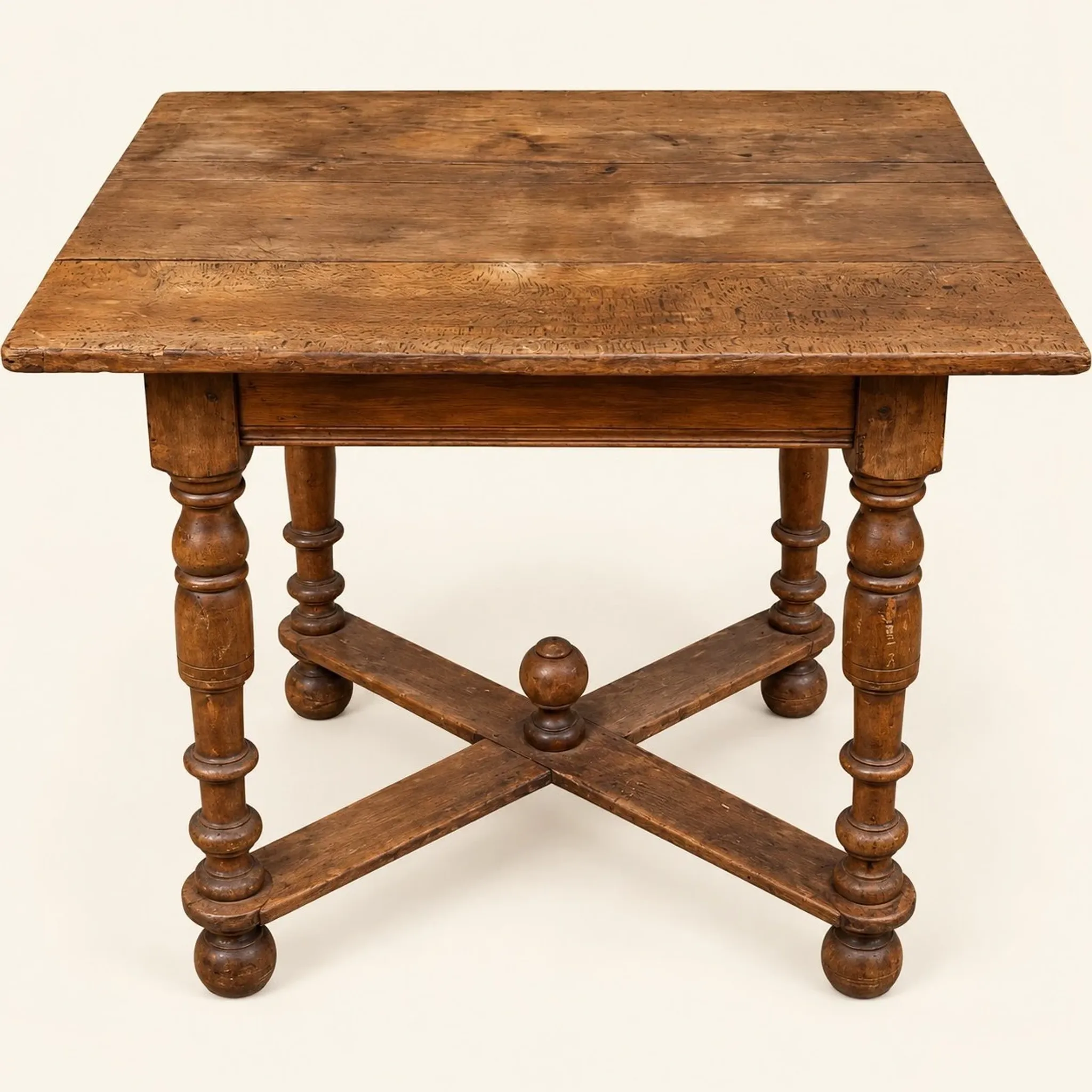 Table d'appoint Louis XIII chêne massif piètement tourné XVIIe