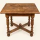 Louis XIII side table, solid oak, turned legs, 17th century.
