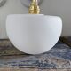 Set of two electrified white opaline wall lamps to nine