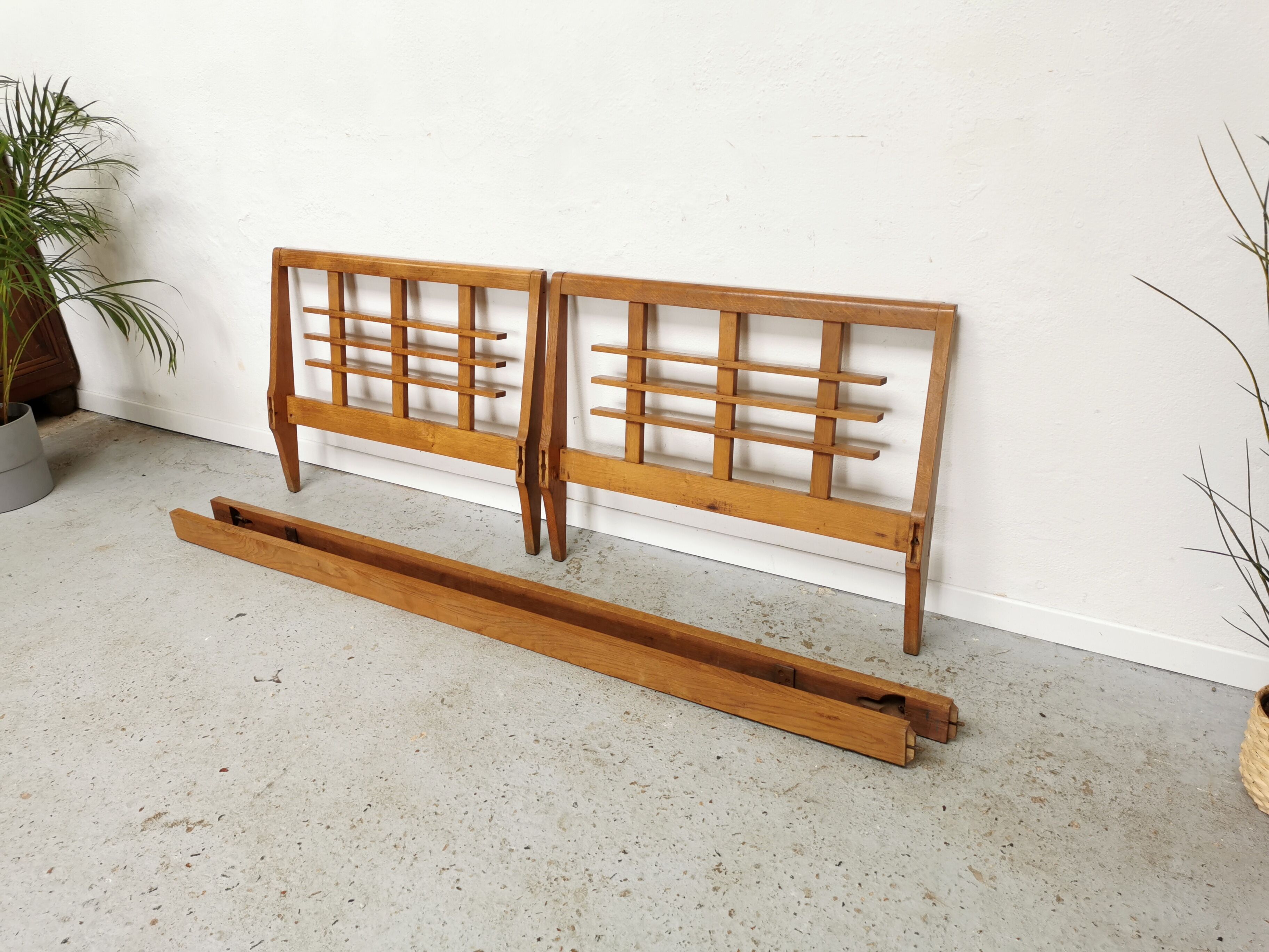 Paire de lits jumeaux vintage 1950
