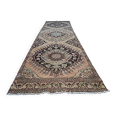 Vintage Turkish hallway rug 107x384 cm
