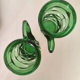 Vases à anse en verre vert émeraude