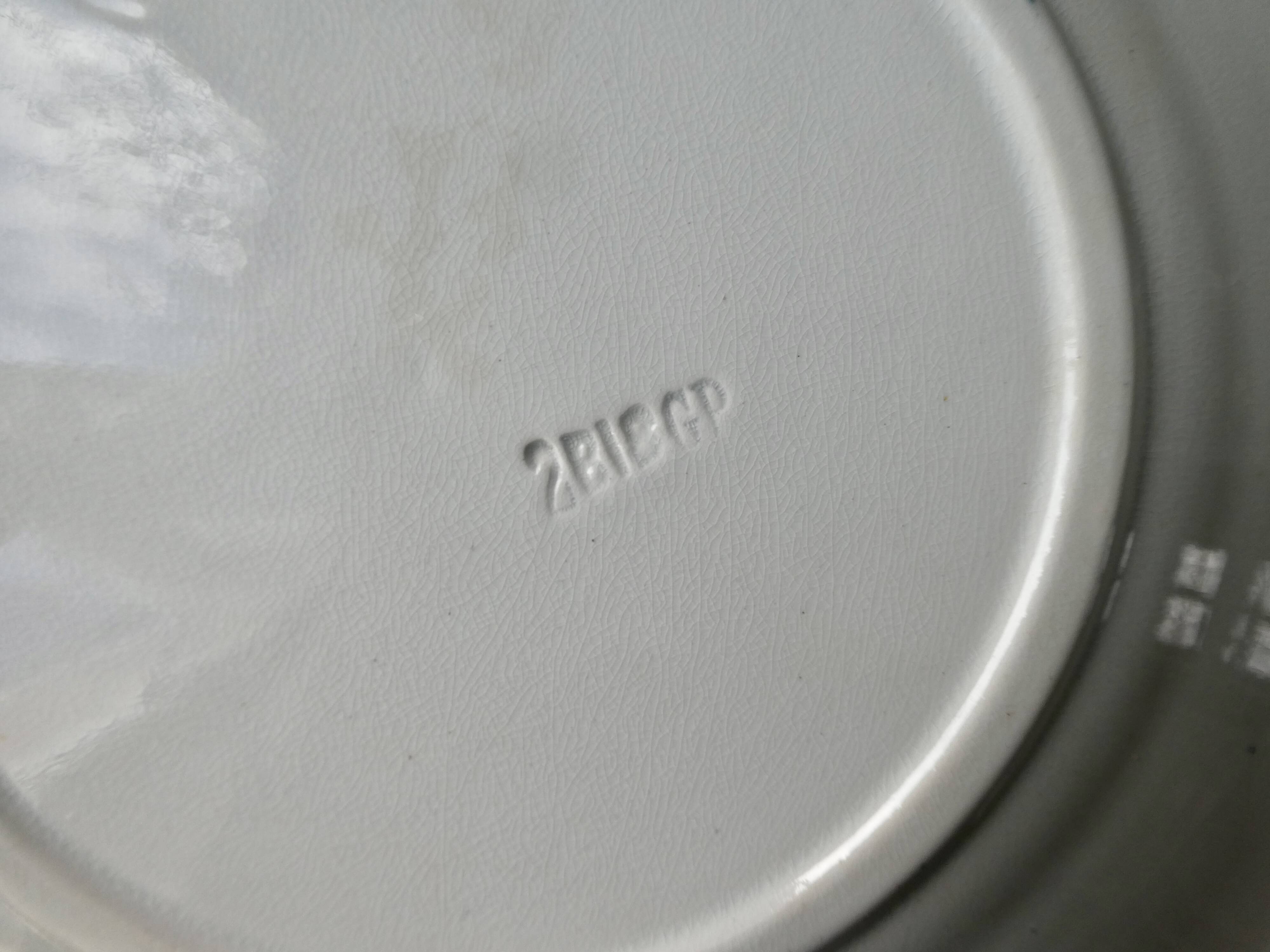 6 large ironstone plates, Badonviller France, D 24 cm