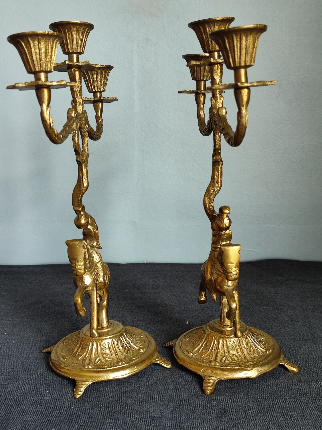 Set of two vintage jumper candlesticks