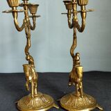 Set of two vintage jumper candlesticks