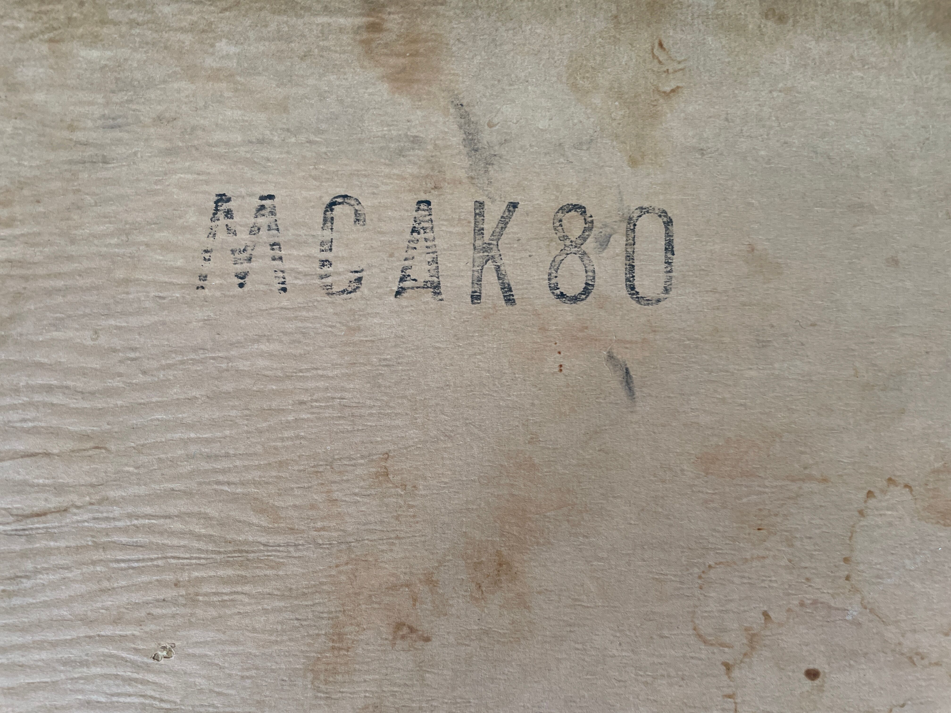 Small children's table in formica orange