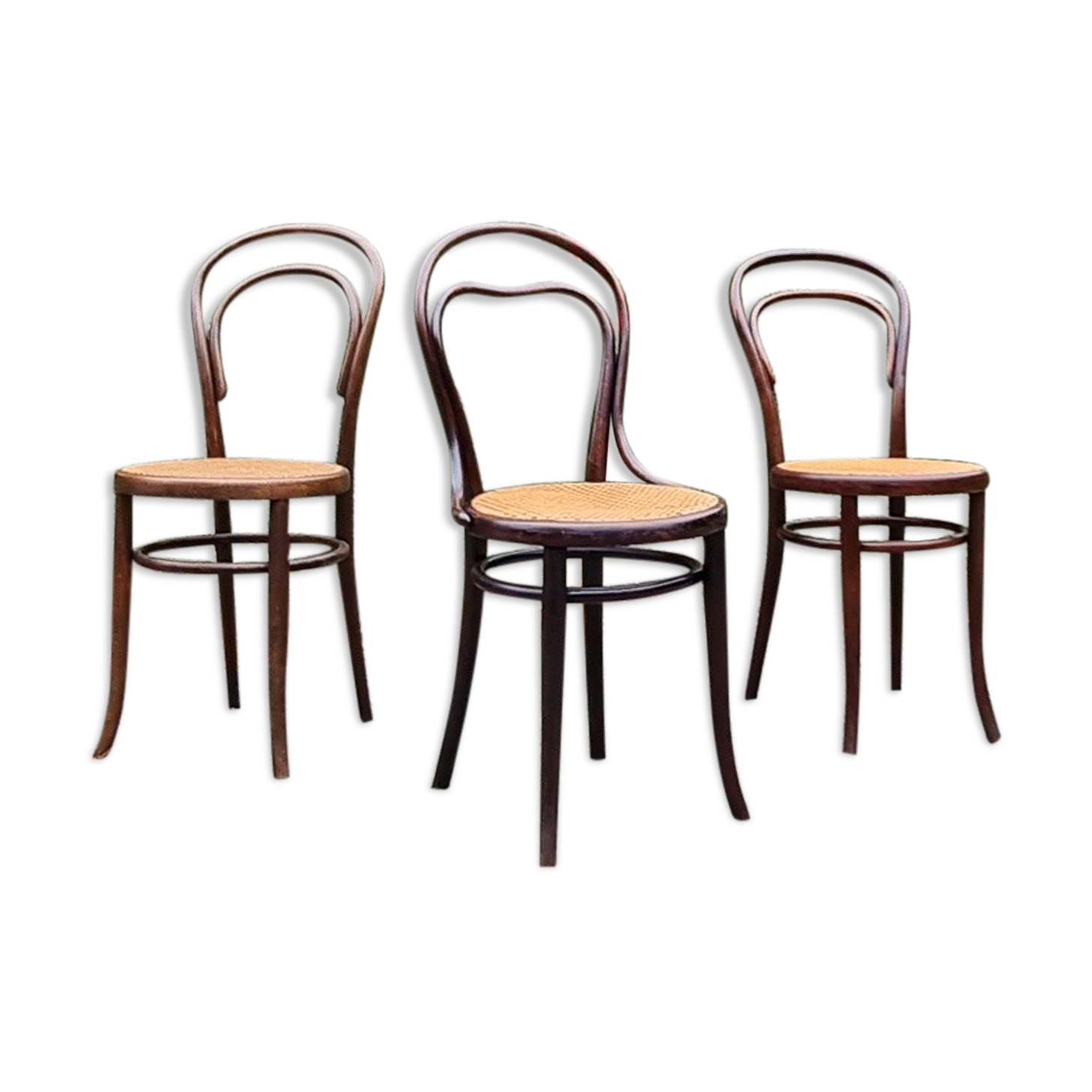 Trio chairs bistrot Thonet, Fischel and Mundus early twentieth century