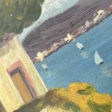 Oil circa 1900, wooden frame and glass