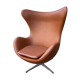 EGG Chair design Arne Jacobsen edition Fritz Hansen brown leather