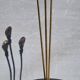 Three-light painter's table lamp in brass from the 1950s.