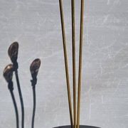 Lampadaire tablette de peintre à 3 feux laiton 1950