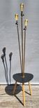 Three-light painter's table lamp in brass from the 1950s.