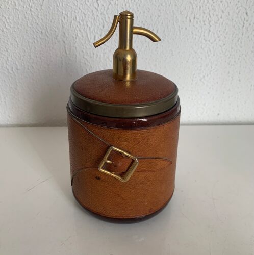 Porte-cigarettes vintage 1960 doré boîte siphon soda - 18 x 10 cm