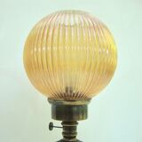 Ancient brass lamp and glass