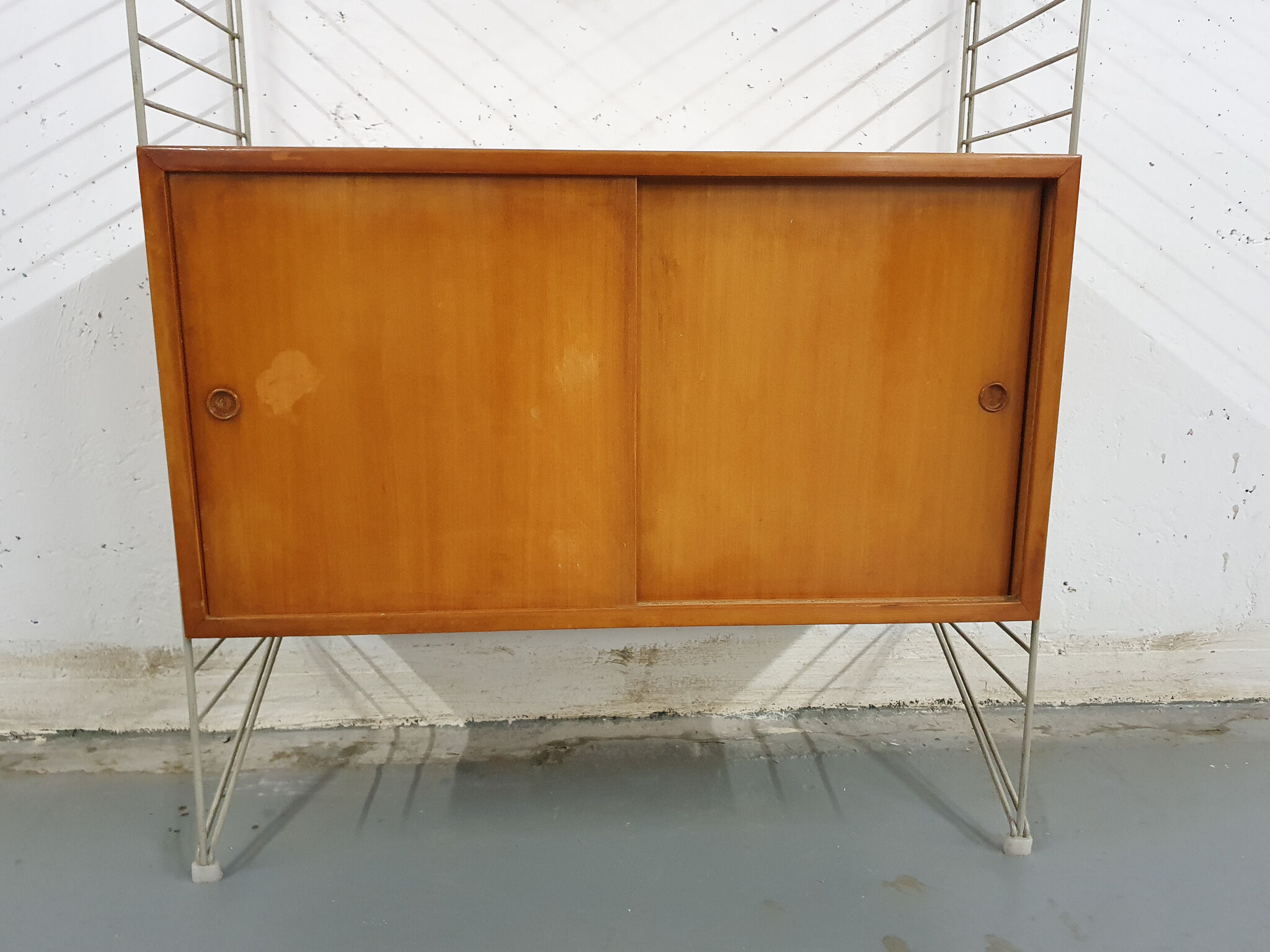 Pinewood wall unit by Nils “Nisse” Strinning for String, Sweden 1950's
