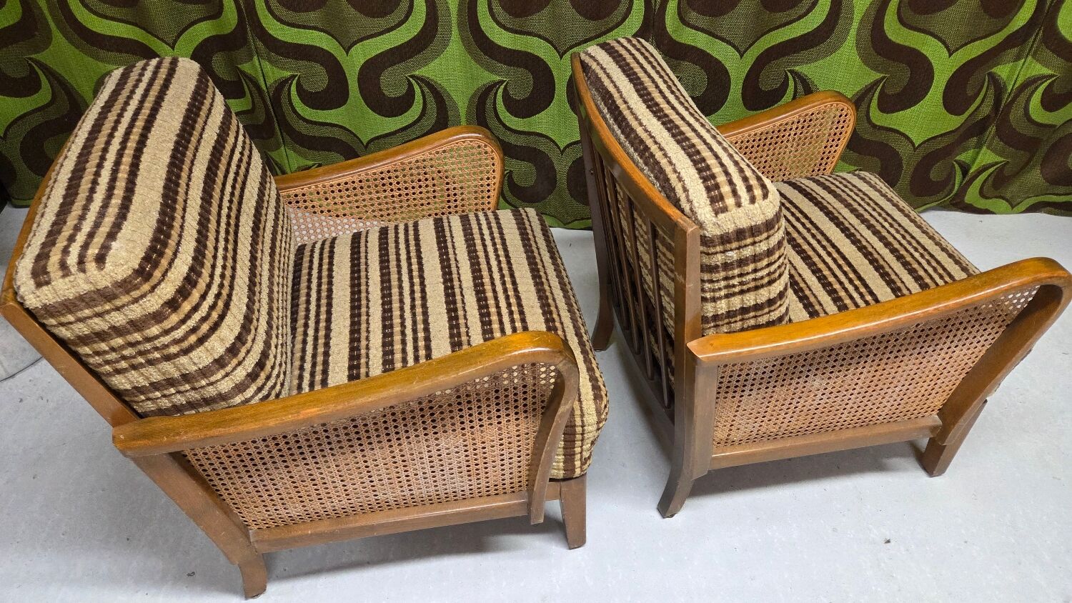 Art Deco armchair pair 1950