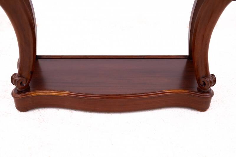 Mahogany console with marble top, France, circa 1880. After renovation.