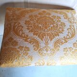 Piano stool in gold wood, Empire style, 19th century upholstery restoration