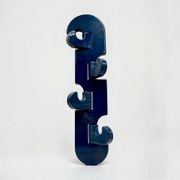 Porte-manteau mural vertical bleu Visiva Milano Italie années 70