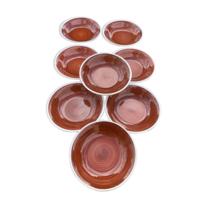 8 assiettes creuses peintes a la