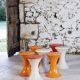 White Tam Tam stool by Henri Massonnet for Stamp, 1970