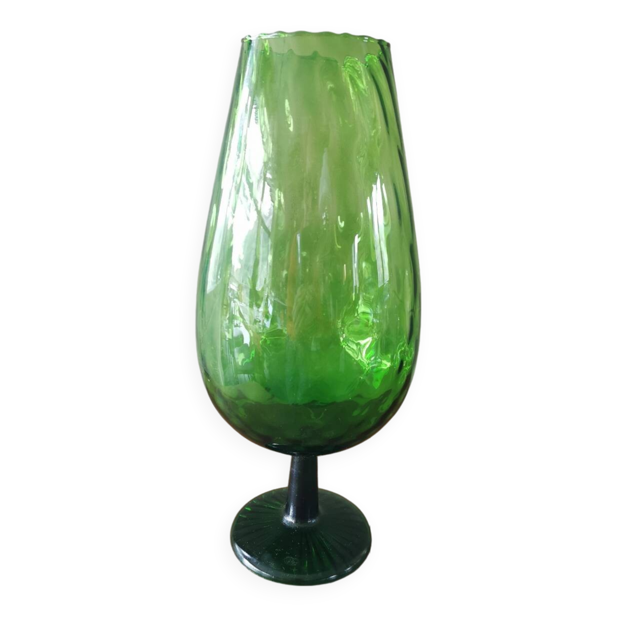 Large glass vase from the 60s, green.