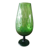 Grand vase forme verre années 60,vert.