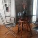 Rattan dining table and smoked glass