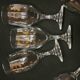 Vintage 10 glasses aperitif Noilly Prat on foot with golden inscription